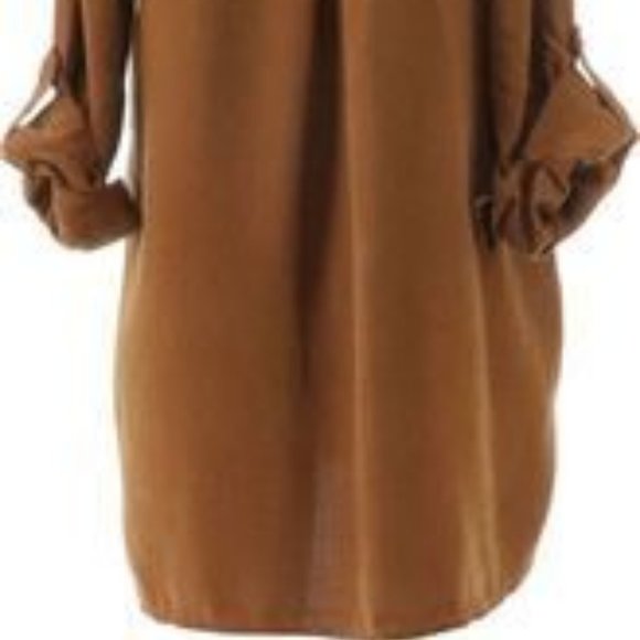 NWT SIDE STITCH BUTTON‎ FRONT TUNIC WITH POCKETS COPPER XS - Picture 4 of 10